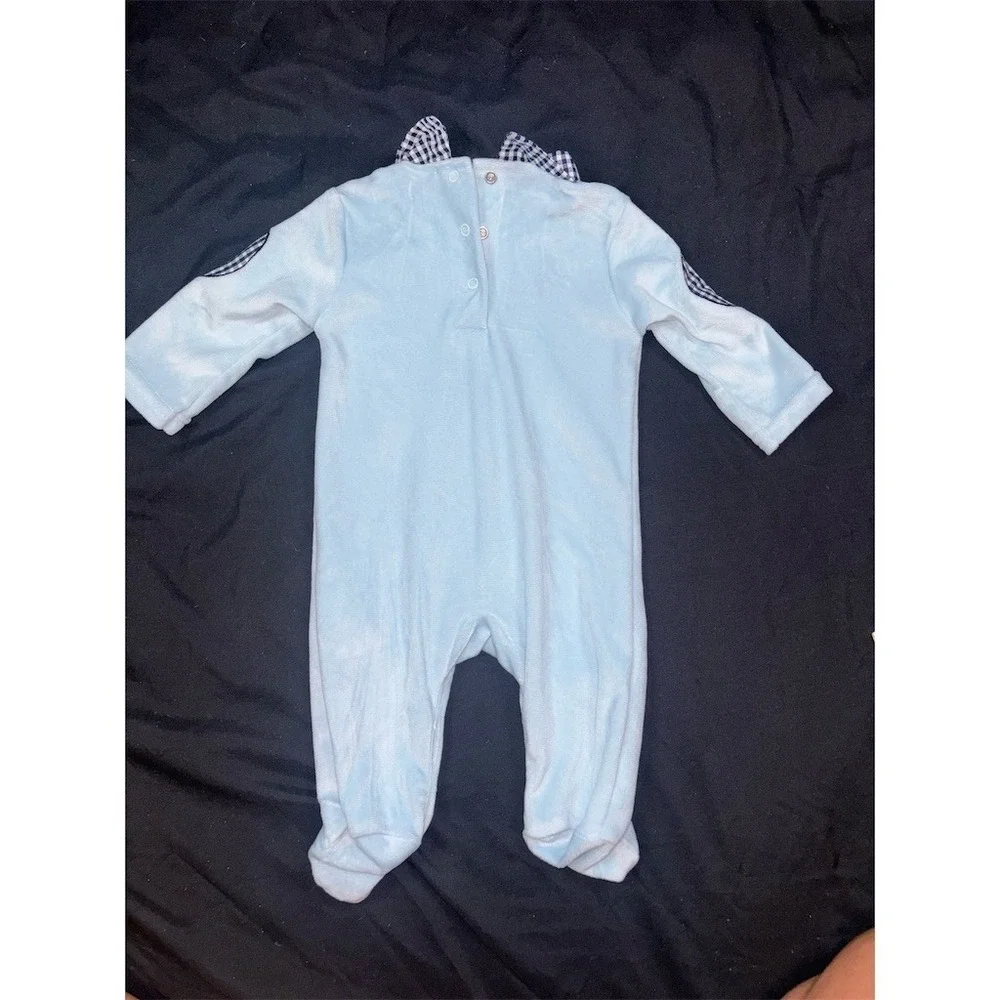 Baby Starters Footed Sleeper Unisex 0-3 M Light Blue Guardsmen Collar soldier